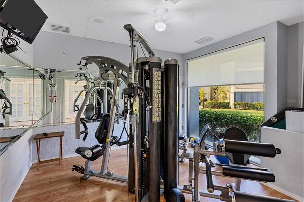 Fitness Equipment, Interior, Wood Texture Flooring