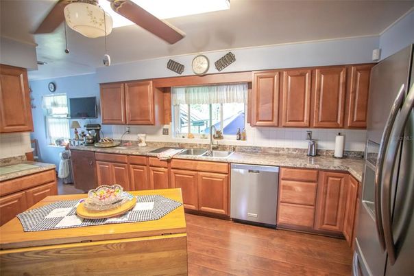 Interior, Kitchen, Wood Texture Flooring