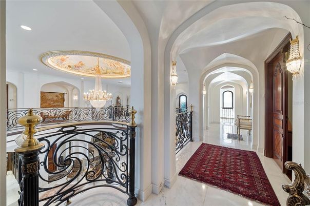 Chandelier, Interior, Marble, Recessed Lighting