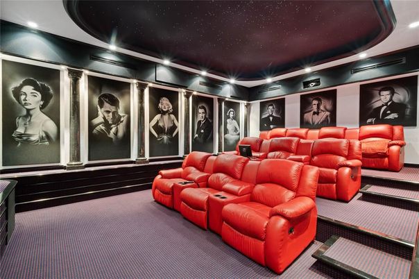 Home Theatre Room, Interior, Projection Screen, Recessed Lighting, Theatre Room