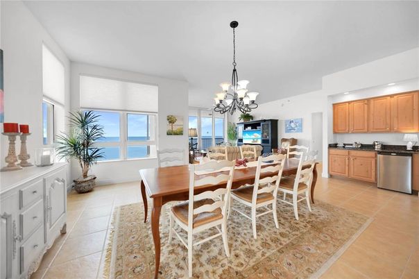 Chandelier, Dining room, Fireplace, Interior, Kitchen, Recessed Lighting, Water