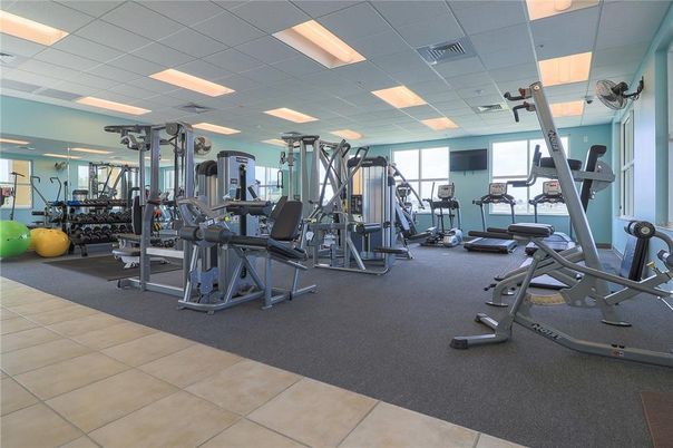 Fitness Equipment, Gym, Interior, Recessed Lighting
