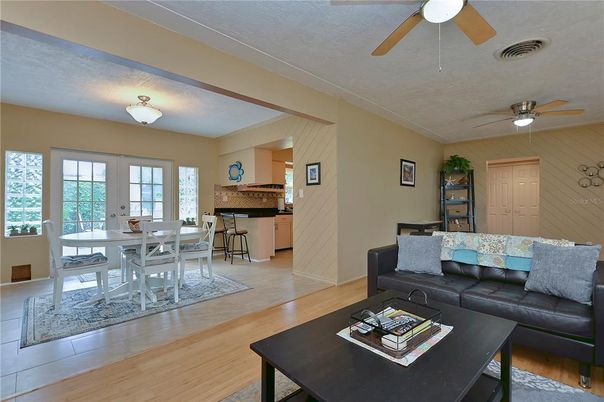 Dining room, Interior, Kitchen, Living room, Wood Texture Flooring