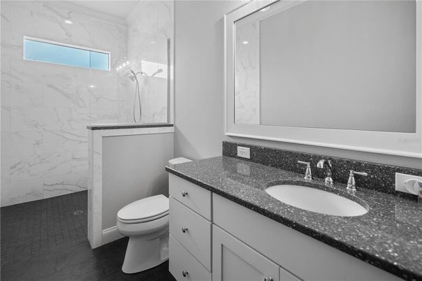 Bathroom, Glass Shower, Interior, Marble Walls