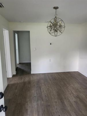 Chandelier, Empty room, Interior, Wood Texture Flooring
