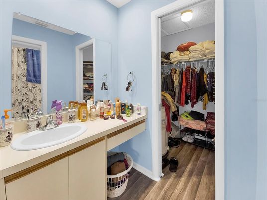 Bathroom, Interior, Walk-in Closets, Wood Texture Flooring
