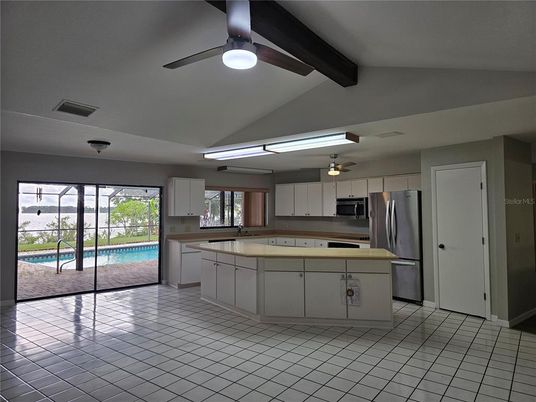 Interior, Kitchen, Stainless Steel Appliances, Wooden Beams