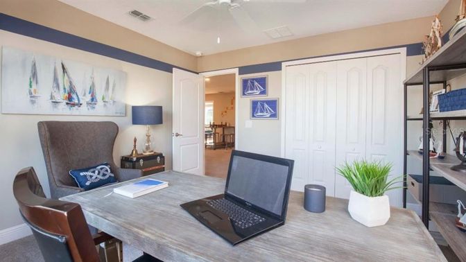 Home Office, Interior, Wood Texture Flooring