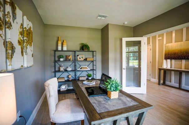 Home Office, Interior, Wood Texture Flooring