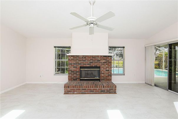 Empty room, Fireplace, Interior, Marble