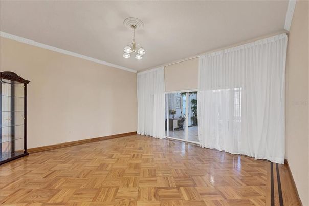 Empty room, Interior, Pendant Lights, Wood Texture Flooring