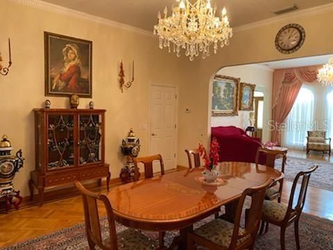 Chandelier, Dining room, Interior, Living room, Wood Texture Flooring