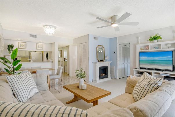 Chandelier, Fireplace, Interior, Kitchen, Living room, Recessed Lighting