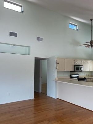 Interior, Kitchen, Stainless Steel Appliances, Wood Texture Flooring