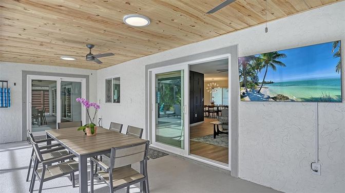 Exterior, Recessed Lighting, Water, Wooden Ceilings