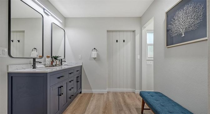 Bathroom, Interior, Wood Texture Flooring