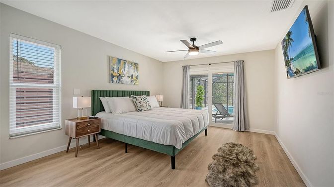 Bedroom, Interior, Wood Texture Flooring