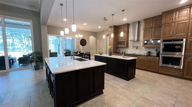 Interior, Kitchen, Pendant Lights, Recessed Lighting, Stainless Steel Appliances
