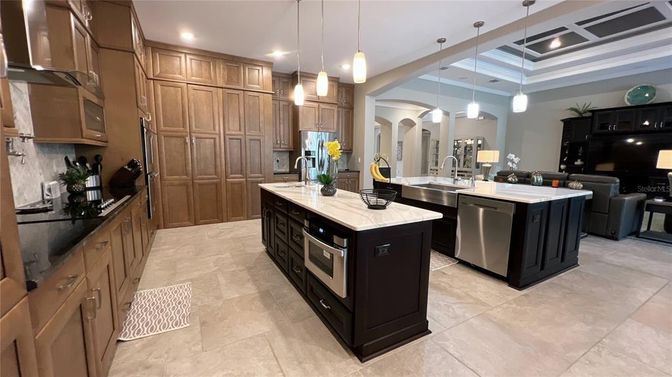 Interior, Kitchen, Pendant Lights, Recessed Lighting, Stainless Steel Appliances