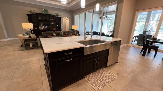 Dining room, Interior, Kitchen, Living room, Pendant Lights
