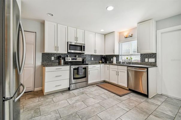 Interior, Kitchen, Recessed Lighting, Stainless Steel Appliances