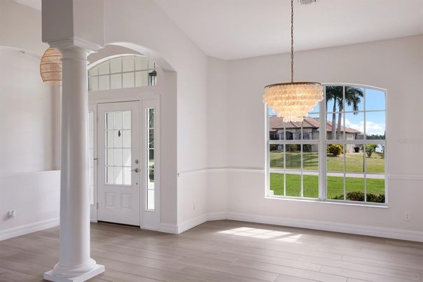 Chandelier, Interior, Wood Texture Flooring