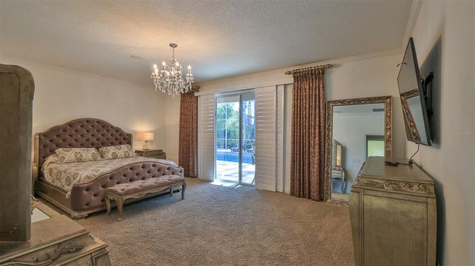 Bedroom, Chandelier, Interior