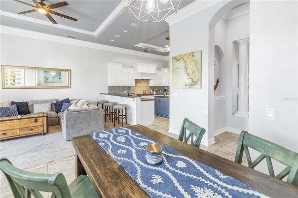 Dining room, Interior, Kitchen, Living room, Recessed Lighting