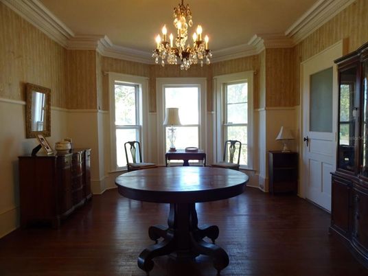 Chandelier, Dining room, Interior, Wood Texture Flooring