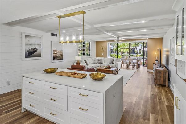 Dining room, Interior, Living room, Pendant Lights, Wood Texture Flooring