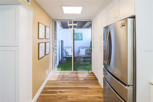 Interior, Kitchen, Stainless Steel Appliances, Wood Texture Flooring
