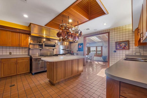 Interior, Kitchen, Recessed Lighting, Stainless Steel Appliances, Wooden Ceilings