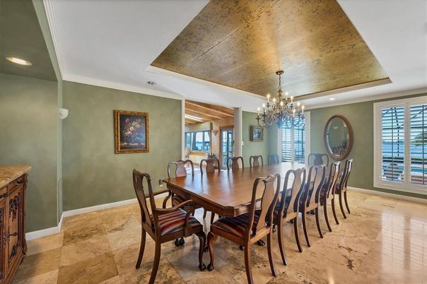 Chandelier, Dining room, Interior, Recessed Lighting