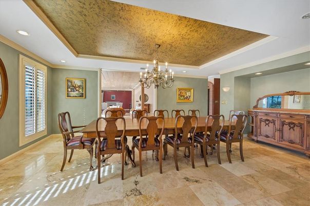 Chandelier, Dining room, Interior, Recessed Lighting