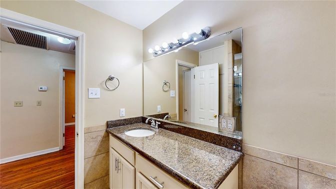 Bathroom, Dual Sink Vanities, Interior, Wood Texture Flooring