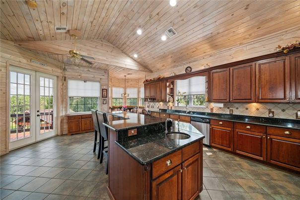 Dining room, Interior, Kitchen, Recessed Lighting, Wooden Ceilings
