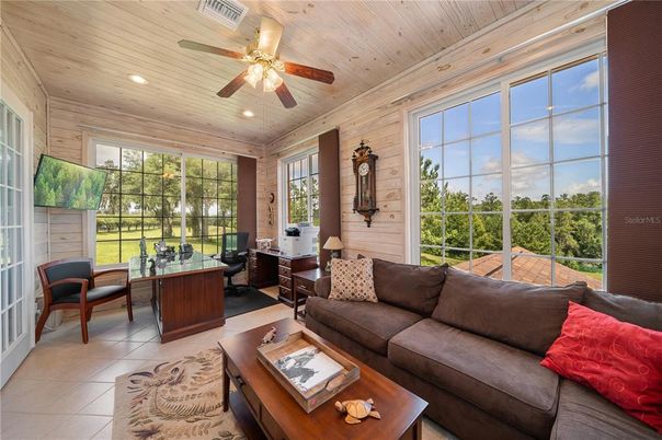 Home Office, Interior, Living room, Recessed Lighting, Wooden Ceilings, Wooden Walls