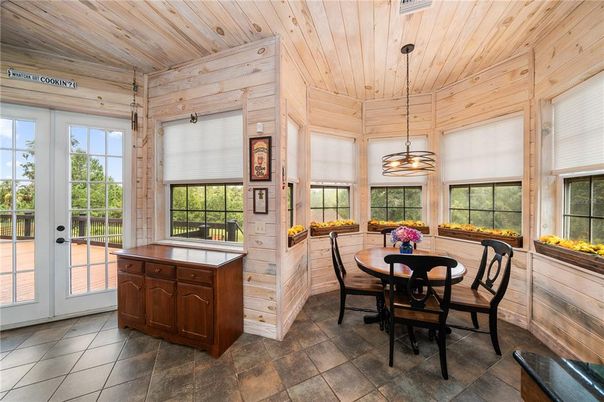 Dining room, Interior, Pendant Lights, Wooden Ceilings, Wooden Walls