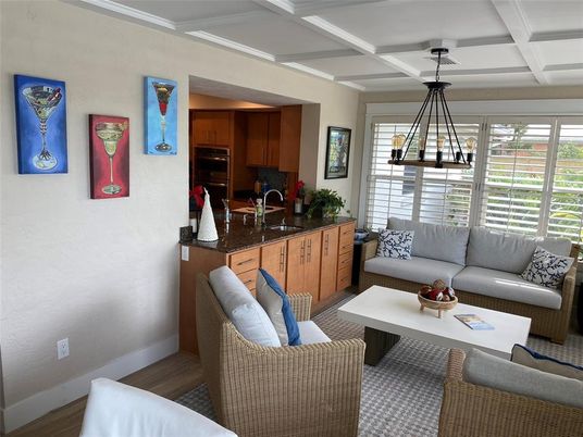 Interior, Kitchen, Living room, Pendant Lights, Wood Texture Flooring
