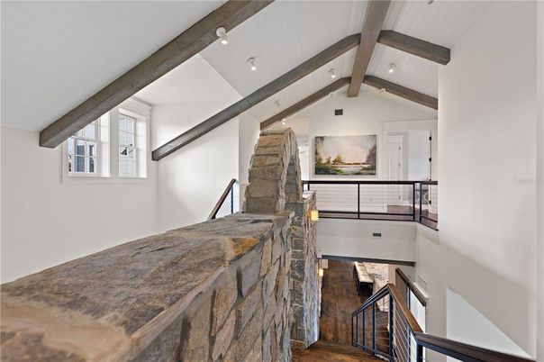Bedroom, Interior, Recessed Lighting, Wooden Beams, Wood Texture Flooring