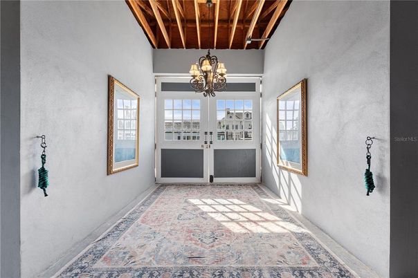 Chandelier, Interior, Wooden Beams, Wooden Ceilings