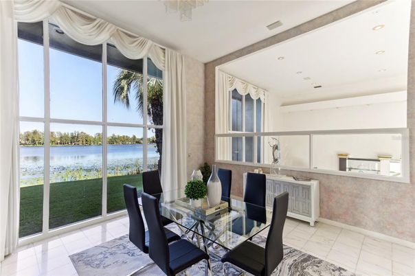 Dining room, Interior, Recessed Lighting, Water