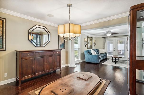 Chandelier, Interior, Living room, Pendant Lights, Wood Texture Flooring