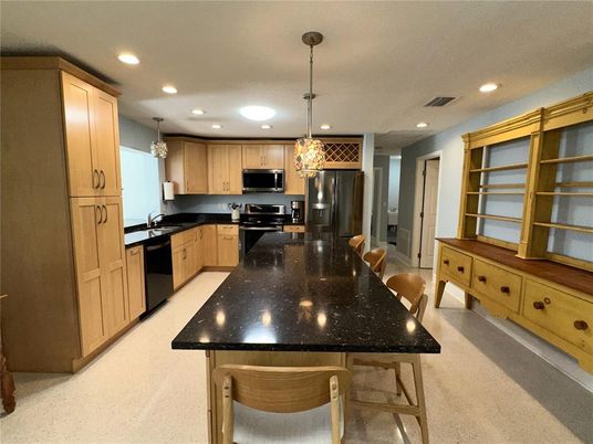 Interior, Kitchen, Pendant Lights, Recessed Lighting, Stainless Steel Appliances