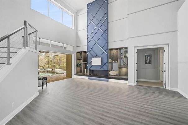 Fireplace, Interior, Wood Texture Flooring