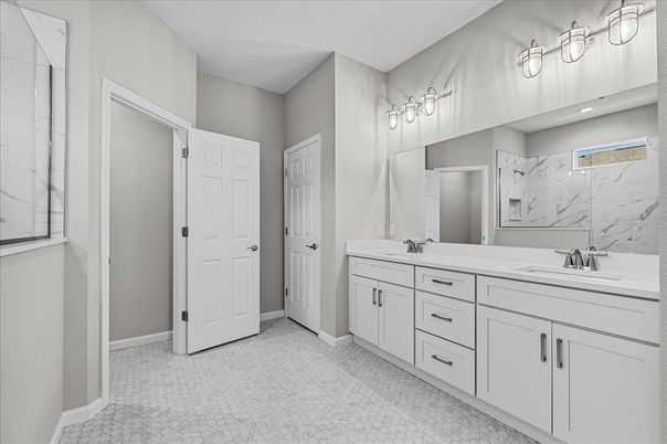 Bathroom, Dual Sink Vanities, Interior, Marble Walls