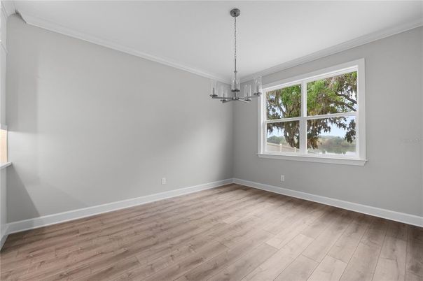 Empty room, Interior, Pendant Lights, Wood Texture Flooring