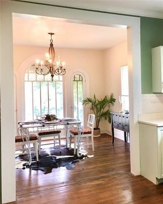 Chandelier, Dining room, Interior, Wood Texture Flooring