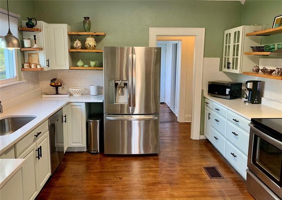 Interior, Kitchen, Stainless Steel Appliances, Wood Texture Flooring
