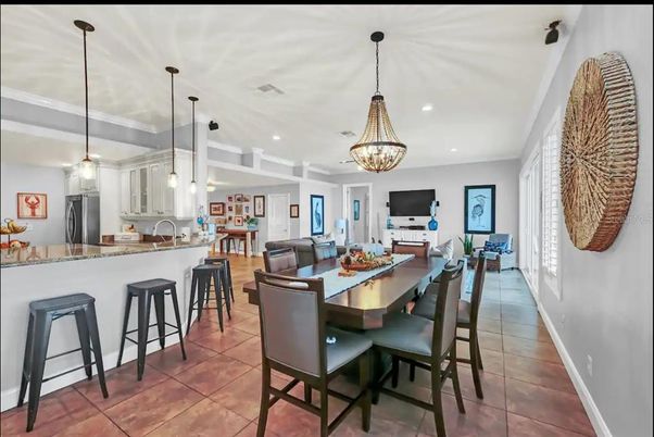 Dining room, Interior, Kitchen, Living room, Pendant Lights, Recessed Lighting